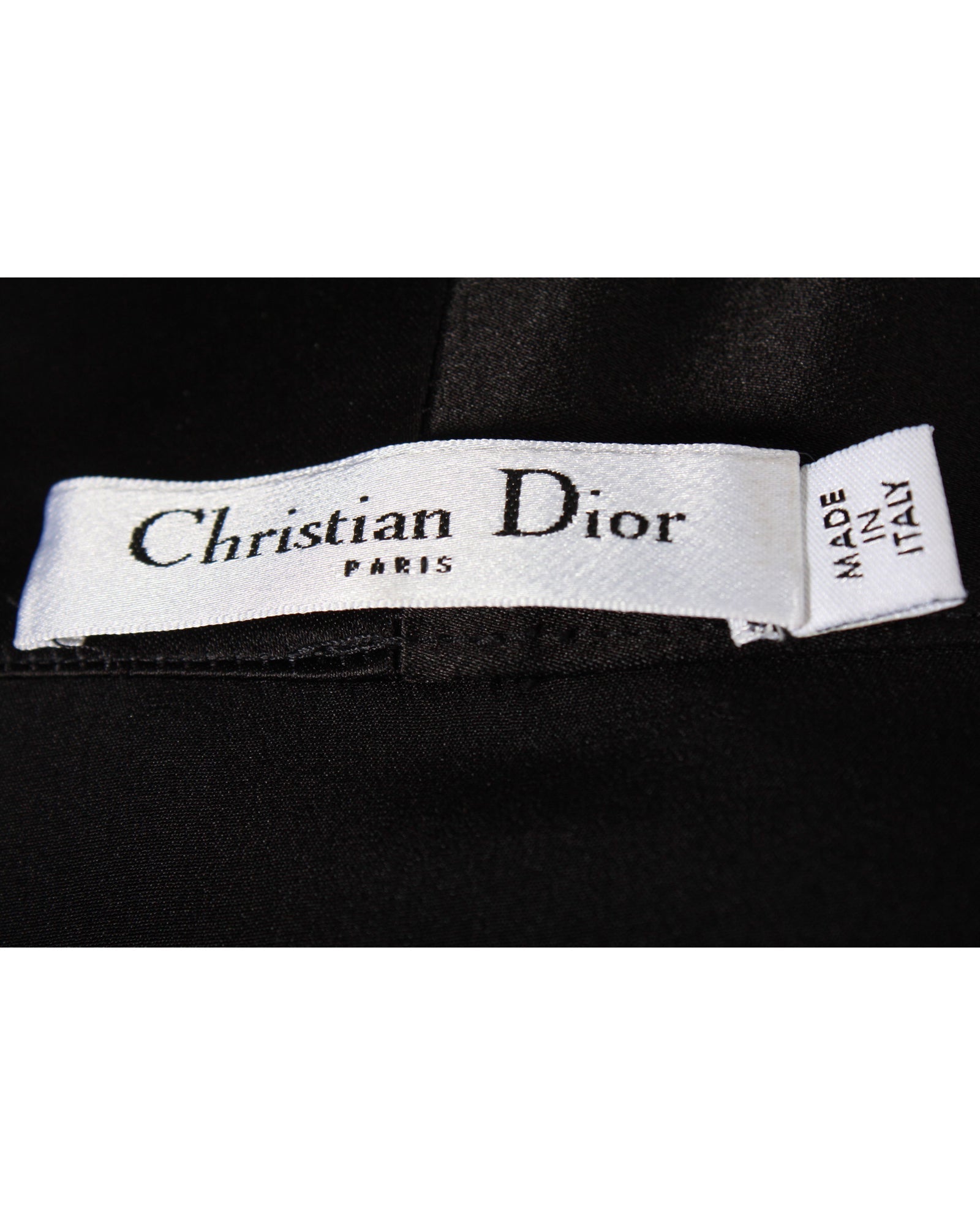 Dior Open Front Dress in Black Wool