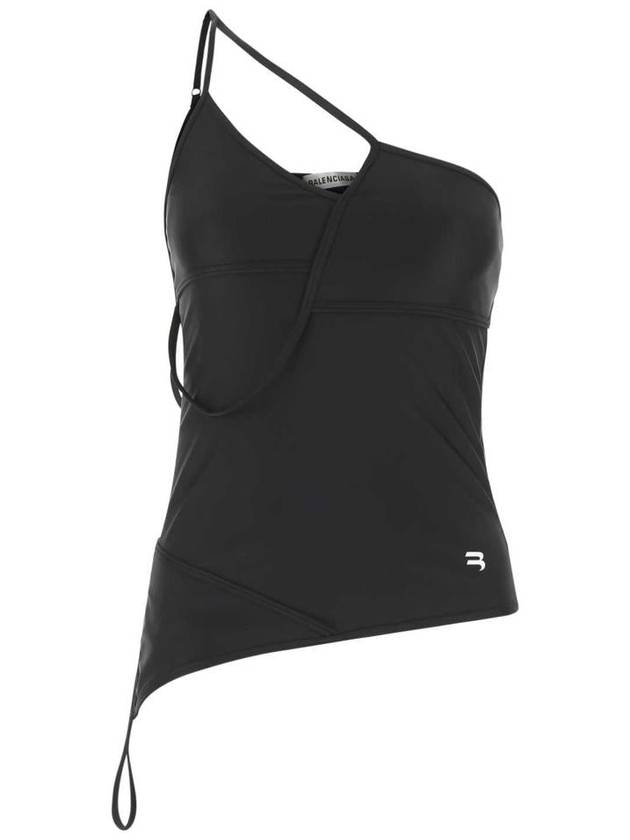 Balenciaga Women's Stretch Nylon One Shoulder Sleeveless Black