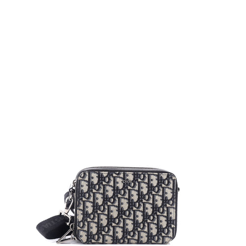 Dior Double Zip Crossbody Pouch Oblique Canvas