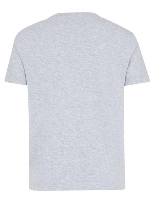 Fendi Lettering Embroidered Short Sleeve Cotton T-Shirt Grey