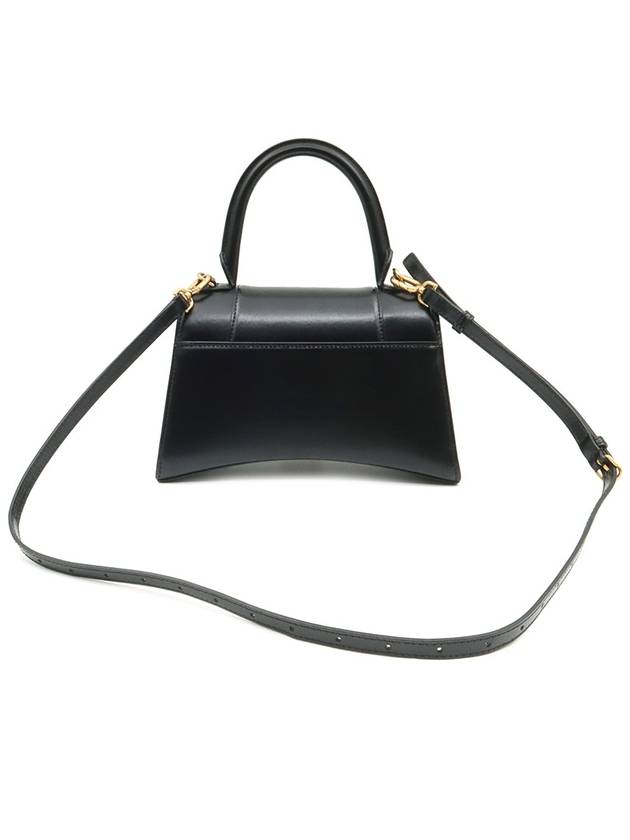 Balenciaga 593546 Black leather HOURGLASS gold plated small top handle 2WAY