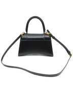 Balenciaga 593546 Black leather HOURGLASS gold plated small top handle 2WAY