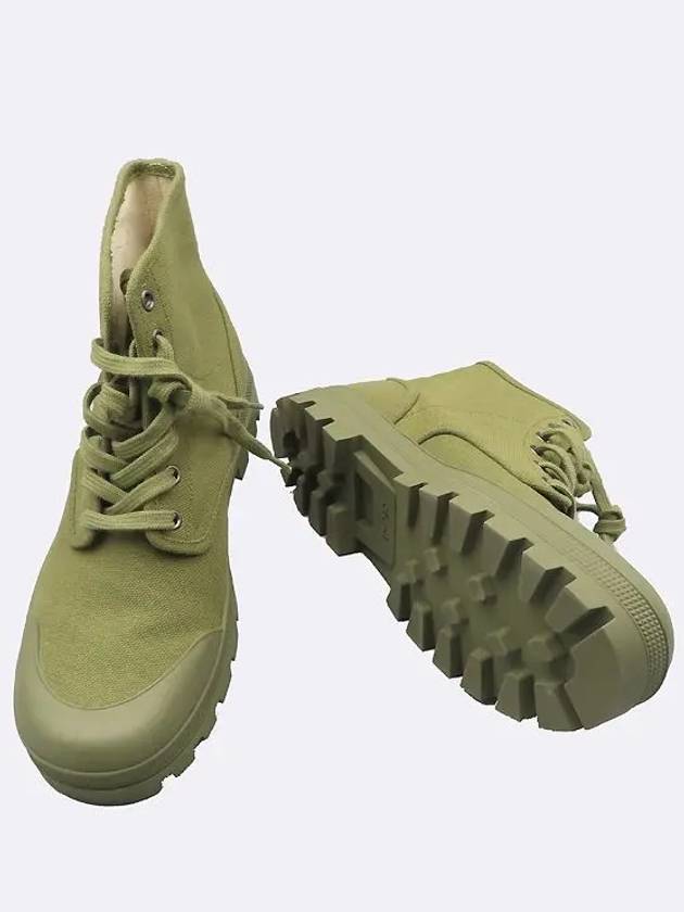 CELINE Unused Khaki Color Patapons Triope Lace Up Ankle Boots 260MM