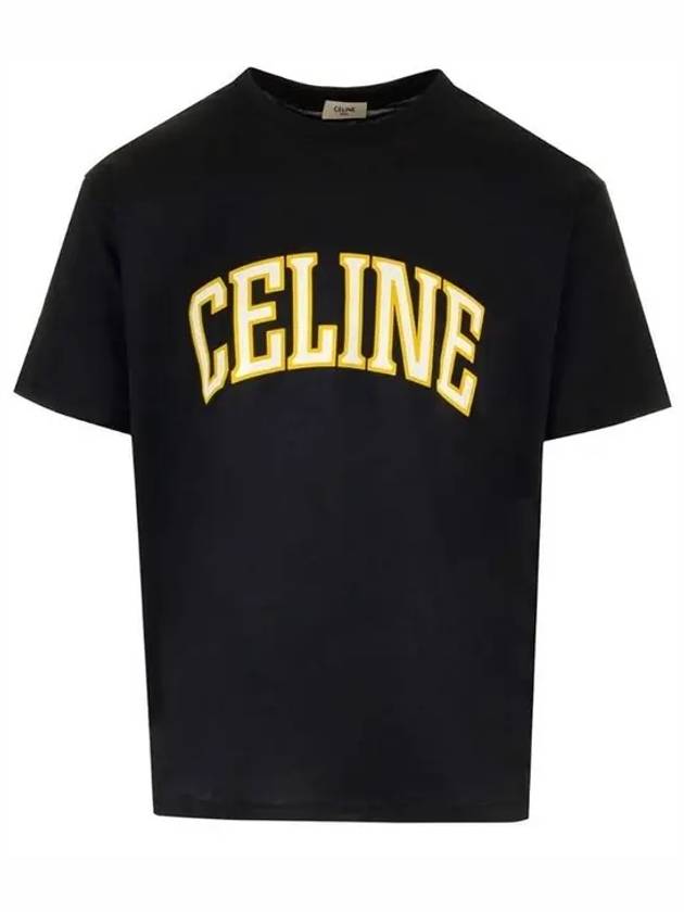 CELINE Loose Cotton Jersey Short Sleeve T-Shirt Black