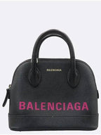 Balenciaga 525050 Black Leather Logo Printing Bill Top Tote Bag Shoulder Strap