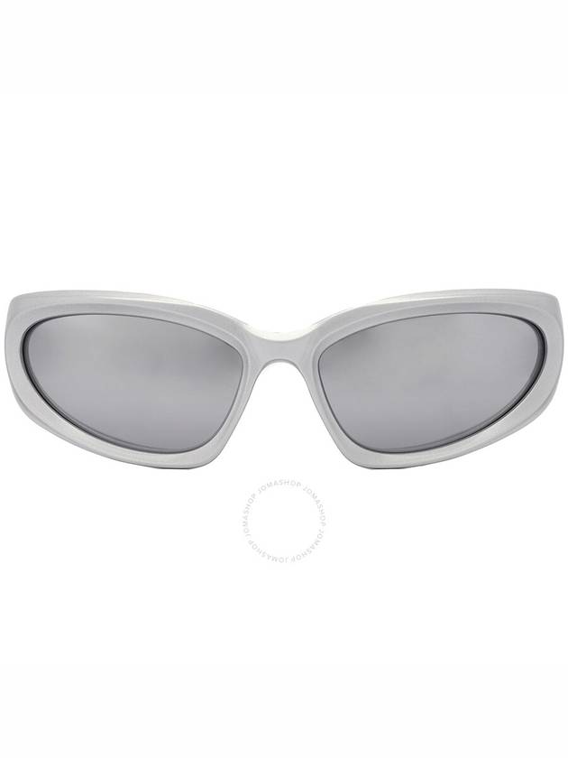 Balenciaga Eyewear Swift Acetate Oval Frame Sunglasses Silver