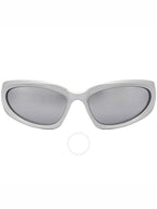 Balenciaga Eyewear Swift Acetate Oval Frame Sunglasses Silver