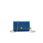 Chanel Lambskin Quilted CC Pearl Crush Wallet On Chain Blue with GHW