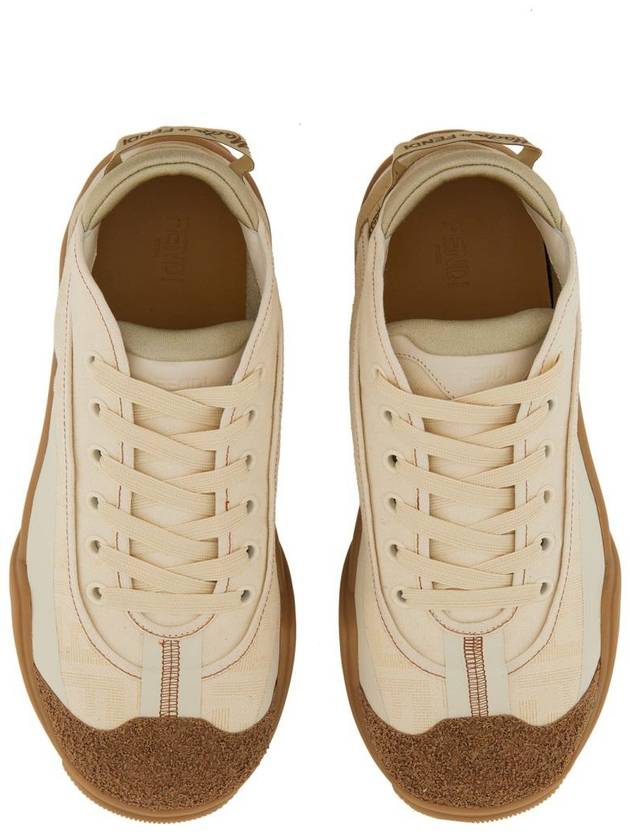 Fendi Lab Low-Top Sneakers Beige