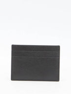 Balenciaga Logo Printing Leather Card Wallet Black