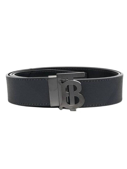 Burberry Men's Check Reversible Leather Belt Charcoal Graphite