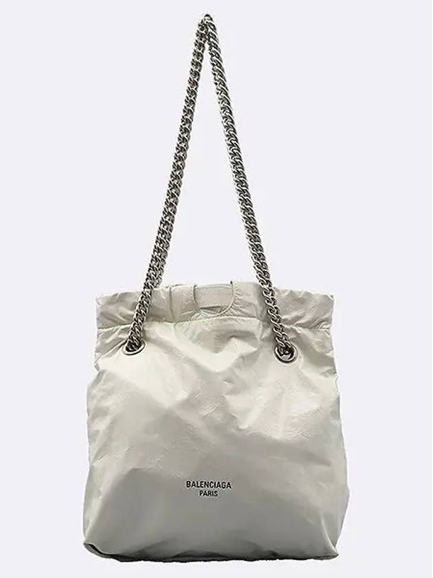 Balenciaga 742942 White color leather crush small shoulder bag