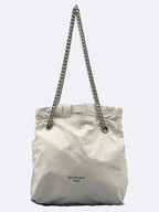 Balenciaga 742942 White color leather crush small shoulder bag