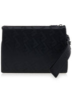Fendi Men's O Lock FF Chain Print Clutch Bag Back