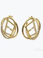 Fendi Women's F Is Fendi Earrings Gold