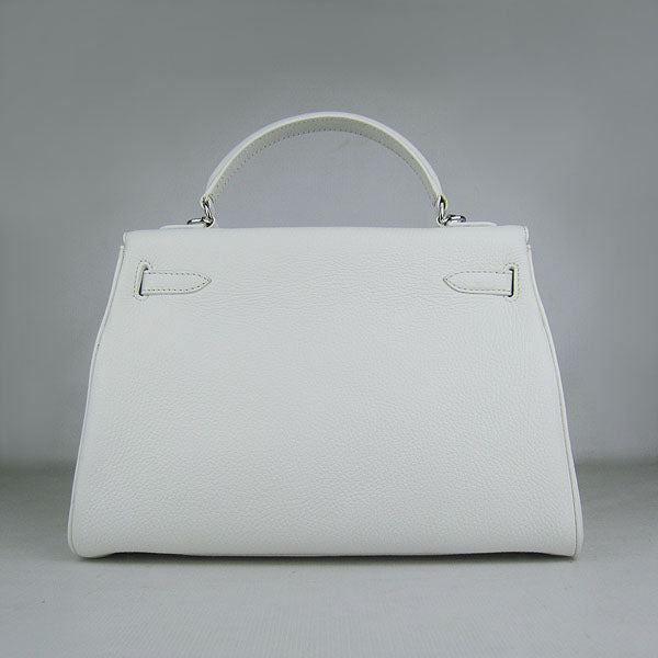 Hermes Kelly 32cm Togo Leather Handbag 6108 White Silver