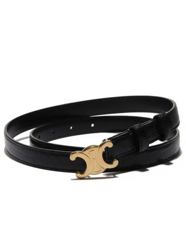 CELINE Small Lizard Triomphe Belt Black