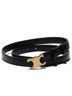 CELINE Small Lizard Triomphe Belt Black