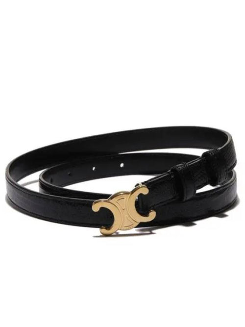 CELINE Small Lizard Triomphe Belt Black