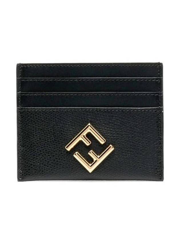 Fendi Logo Diamond Card Wallet Black