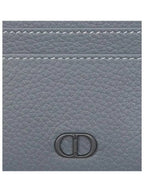 CD Icon Grained Calfskin Card Wallet Deep Grey Dior