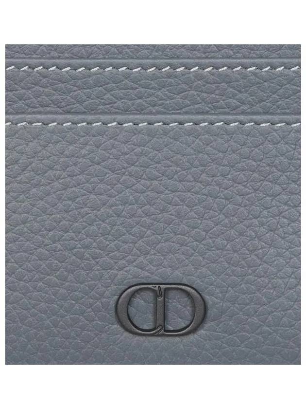 CD Icon Grained Calfskin Card Wallet Deep Grey Dior