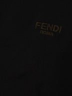 Fendi Cady Jersey Silk Polo Shirt Black