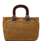 Fendi   Cord Leather Handbag Tote Bag ()