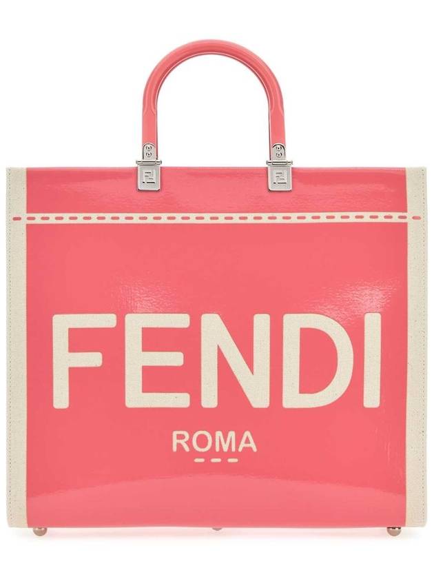 Fendi Sunshine Patent Leather Medium Tote Bag Pink