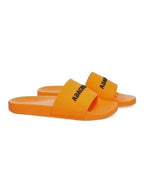 Balenciaga logo slippers orange