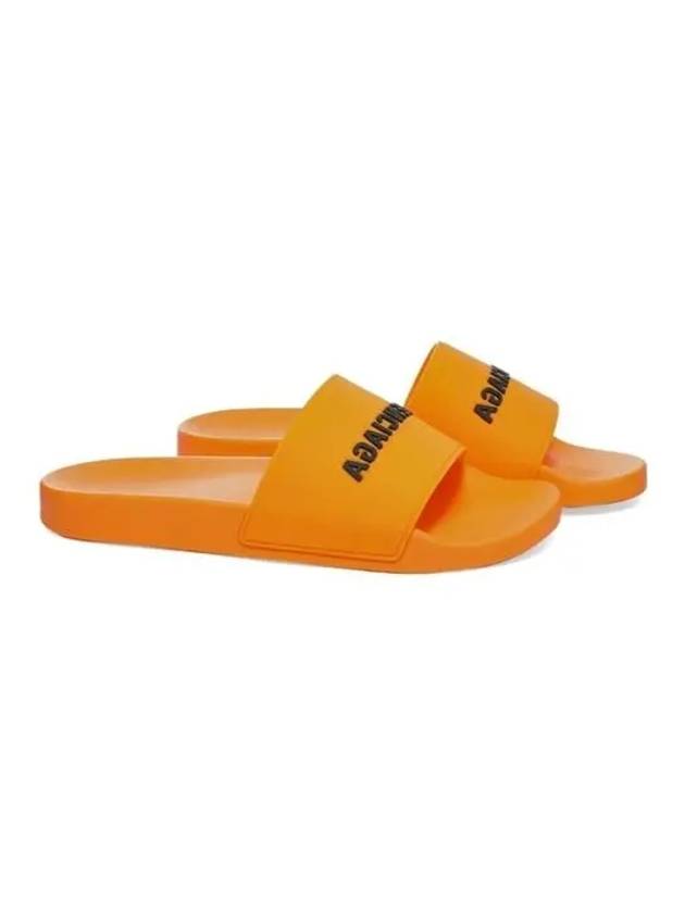 Balenciaga logo slippers orange