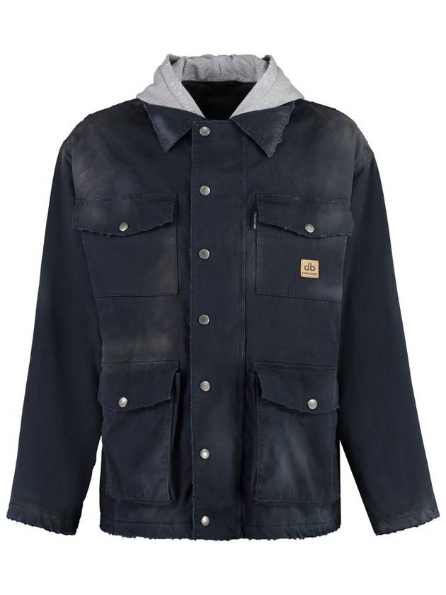 Balenciaga Men's Double B Workwear Parka Dark Navy