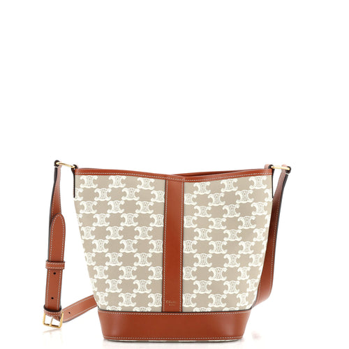 Celine Bucket Bag Triomphe Coated Canvas Small