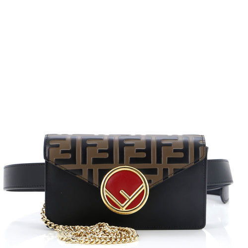 FENDI F is Convertible Belt Bag Leather with Zucca Embossed Detail