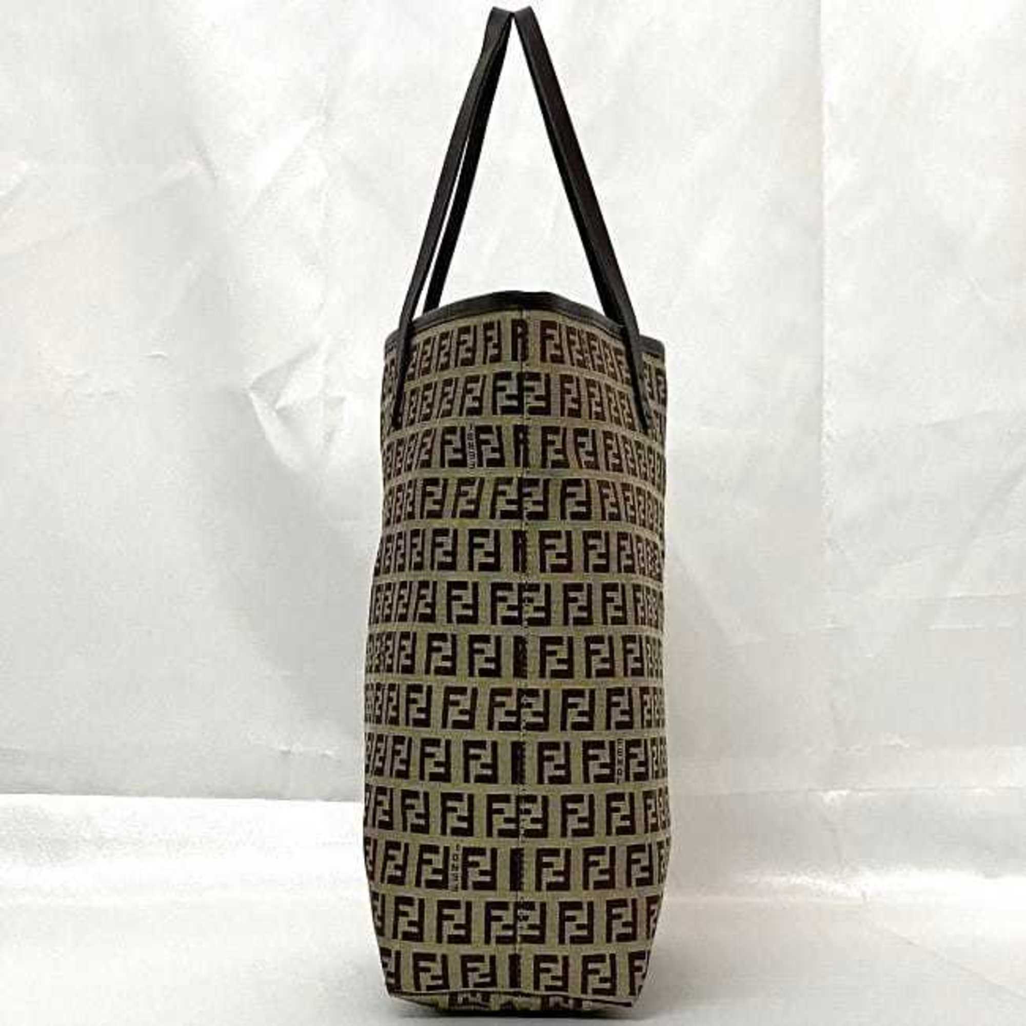Fendi   Canvas Leather Tote Bag ()