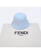 Fendi Embroidered Logo Bucket Hat Light Blue