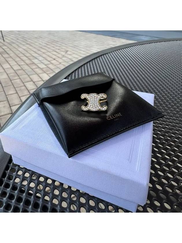 CELINE Women's Crystal Triomphe Rhinestone Ring Gold