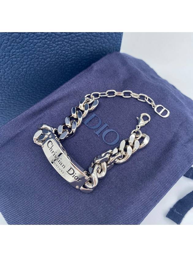 Chain Link Bracelet Silver Dior
