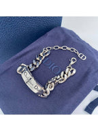 Chain Link Bracelet Silver Dior