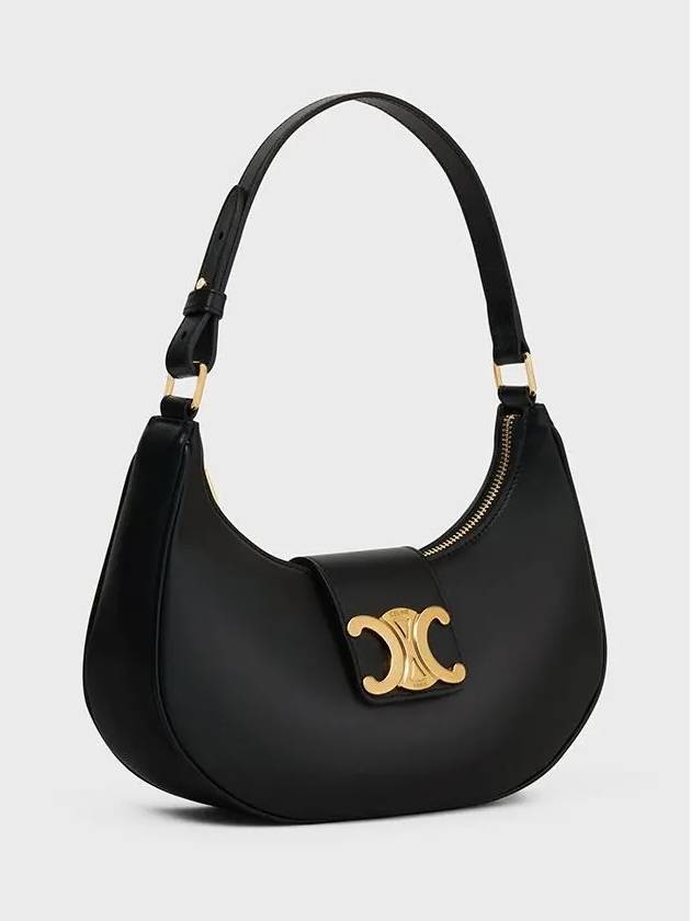 CELINE Ava Triomphe Smooth Calfskin Shoulder Bag Black