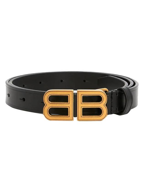 Balenciaga Hourglass Thin Leather Belt Black