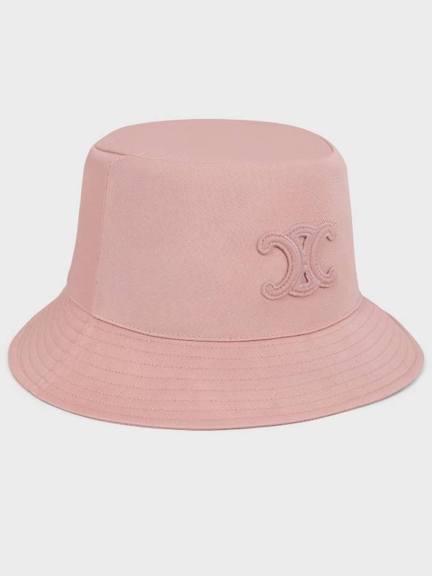 CELINE Triomphe Gabardine Cotton Bucket Hat Vintage Pink