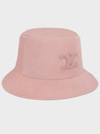 CELINE Triomphe Gabardine Cotton Bucket Hat Vintage Pink