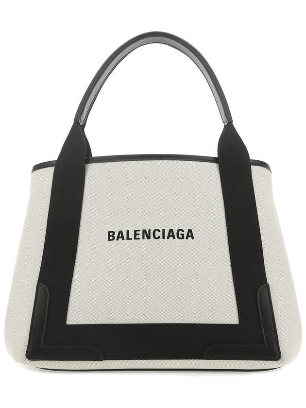 Balenciaga Cabas Logo Canvas Small Tote Bag Black