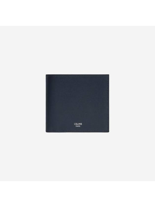 CELINE Bifold Triomphe Calfskin Half Wallet Blue Sacre