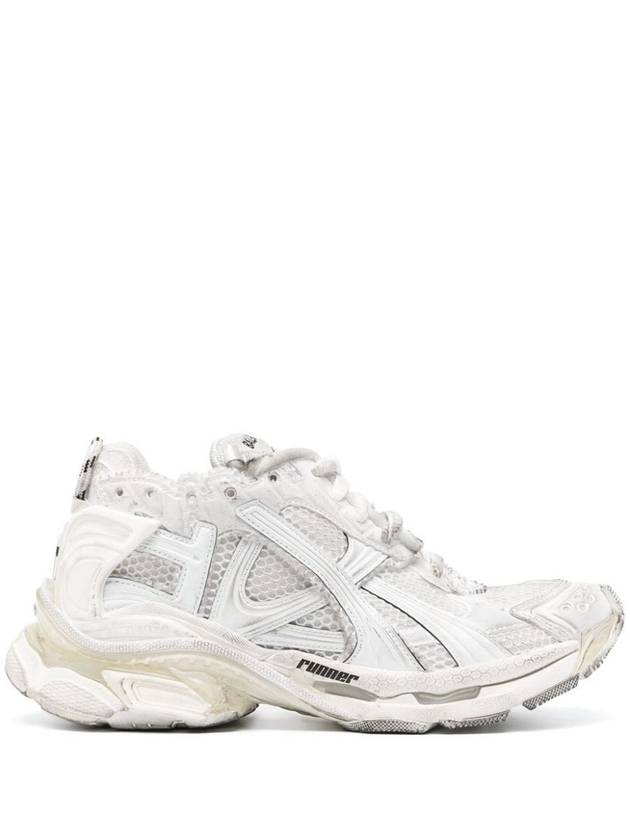 Balenciaga Runner Embroidered Logo Low Top Sneakers White