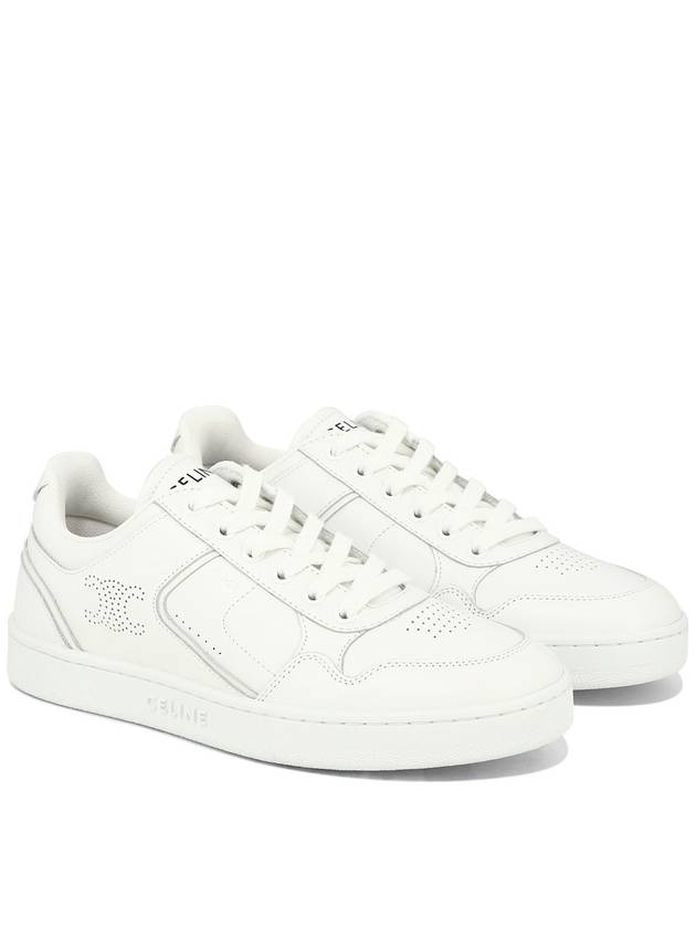 CELINE logo on leather low top sneakers white