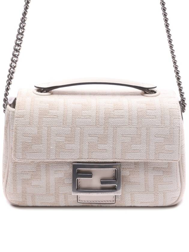 Fendi Baguette Chain Medium Shoulder Bag White