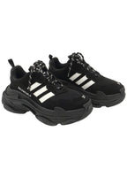 Balenciaga XAdidas Black White Double Foam Mesh Clear Sole Triple S Women Sneakers 37
