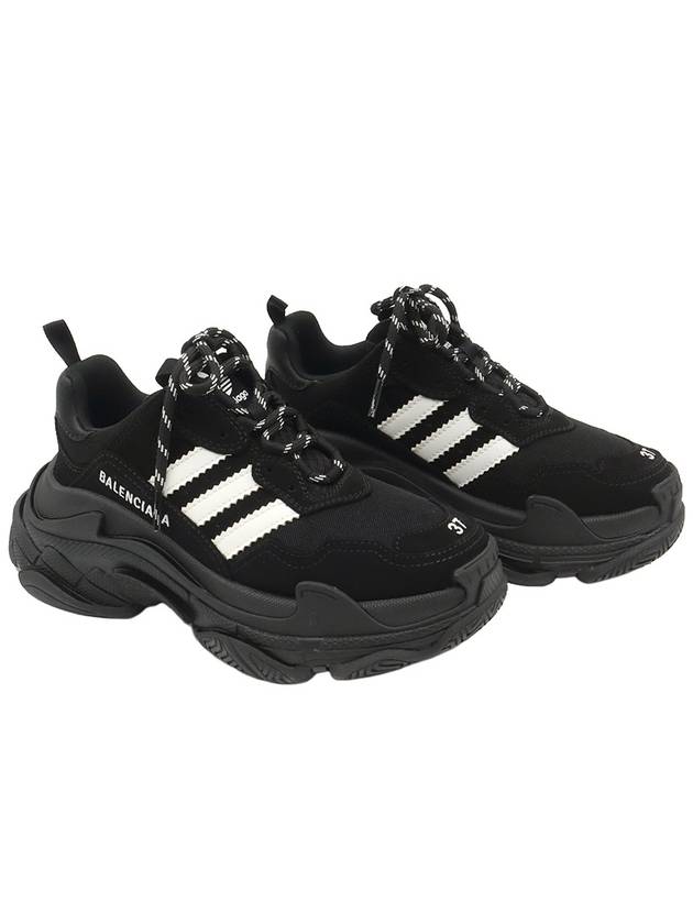Balenciaga XAdidas Black White Double Foam Mesh Clear Sole Triple S Women Sneakers 37
